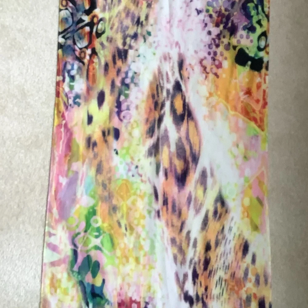 Multicolor Watercolor Abstract Design Rectangular Scarf
